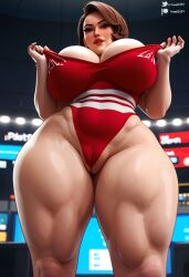 1girls ai_generated bbw_mom bimbo bimbofication breasts_bigger_than_head disney goth_girl helen_parr huge_breasts low-angle_view mature_female milf mommy muscular_thighs pixar plump_vulva solo_female the_incredibles thick thick_thighs toned_female