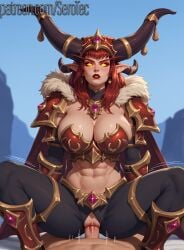 1female 1girls 2d abs ai_generated alexstrasza armor armored_female armored_gloves athletic athletic_female big_breasts bikini_armor cow_girl cowgirl_position detailed_female dragon female fit fit_female girl heroes_of_the_storm hi_res high_resolution highres huge_breasts milf muscular muscular_female pony_diffusion_xltasy serotec thick_thighs vaginal_penetration world_of_warcraft