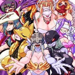 2024 6+girls angewomon beelstarmon big_breasts cho-hakkaimon cleavage digimon digimon_(species) fairimon fairymon female female_only gerusyu huge_breasts kazemon ladydevimon long_hair mervamon sakuyamon sanzomon tagme venusmon very_long_hair yellow_eyes