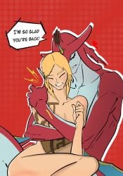 after_sex afterglow drooling hugging hugging_from_behind link link_(tears_of_the_kingdom) sidon_(zelda) smile smiling tears_of_the_kingdom the_legend_of_zelda wholesome yaoi