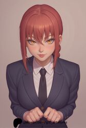 ai_generated anime anime_girl anime_style animedrawing animegirl chainsaw_man devil devil_girl female gill_artworks makima makima_(chainsaw_man) makima_\\\\\\\\\\\\\\\\\\\\\\\\\\\\\\\\(chainsaw_man\\\\\\\\\\\\\\\\\\\\\\\\\\\\\\\\) manga red_eyes red_hair suit suit_and_tie suit_jacket