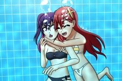 2.5_jigen_no_ririsa 2girls bikini_girl bikini_swimsuit breath_holding commission female original_character tachibana_mikari underwater uwdennis