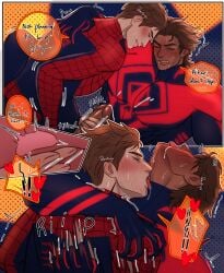 2boys boner erection gay gay_sex male/male male_only marvel miguel_o'hara mitsu_qo peter_parker spider-man:_across_the_spider-verse spider-man_(series) yaoi