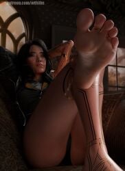 barefoot clair_obscur:_expedition_33 closed_eyes feet feet_focus female foot_fetish foot_focus hands_behind_head legs lune_(clair_obscur:_expedition_33) panties relaxing ring soles solo solo_female solo_focus toe_ring toes wtfsths