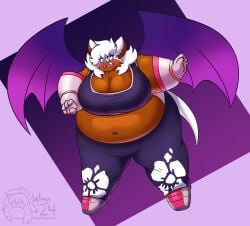 big_breasts breasts chubby cleavage dark-skinned_female dark_skin female furry huge_breasts obese rouge_the_bat sega sonic_(series) thick_thighs wide_hips wolforb2000