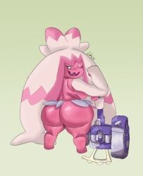 1girls anthro ass ass_focus big_ass female furry hammer large_ass leekcheek looking_back pokemon pokemon_(species) pokemon_sv pokephilia self_upload shortstack thick_ass thick_thighs tinkaton wink