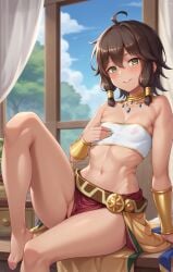 1girls ai_generated dungeon_ni_deai_wo_motomeru_no_wa_machigatteiru_darou_ka female female_only kawaii_waifus patreon preview solo thick_thighs tiona_hiryute