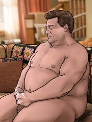 1boy bbm dan_conner disappointedbeat fat fat_belly fat_man human male male_masturbation male_only obese obese_male overweight overweight_male penis roseanne_(series)