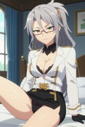 ai_generated black_panties celenike_icecoll_yggdmillenia fate/apocrypha green_eyes spread_legs white_hair yujiai