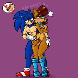 1:1 abs anthro balls blush breasts canid canine deerpizza_pie dickgirl duo eulipotyphlan foreskin fox futa_on_male futanari hedgehog intersex male mammal penis precum pubes sally_acorn sonic_(series) sonic_the_hedgehog uncircumcised uncut