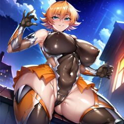 1girls ai_generated alternate_breast_size big_breasts bostin breasts busty curvaceous curvy curvy_body curvy_female curvy_figure female huge_breasts igawa_sakura large_breasts nipples sweat sweating sweaty sweaty_body sweaty_breasts taimanin_(series) thick_thighs thighs venus_body