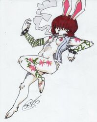 2015 aged_up arthur_(series) artist_request artist_signature beckoning brown_hair cigarette dated lagomorph medium_breasts molly_macdonald partially_clothed pbskids rabbit rabbit_humanoid red_hair tagme tattoo vest