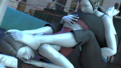 3d ass ass_lick barefoot calves cunnilingus_through_clothes feet kishi selfcest super_smash_bros. wii_fit wii_fit_trainer yuri