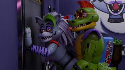 1boy 1girl 3d ambiguous animatronic anthro anthrofied ass bodypaint canine canis claws duo facepaint female finger five_nights_at_freddy's five_nights_at_freddy's:_security_breach focus fucking generalanimatronic humanoid machine male male/female mammal montgomery_gator_(fnaf) on penetrated penetrating penetration penis robot robotic roxanne_wolf_(fnaf) sex sharp tagme tail teeth ursid vaginal_penetration video wolf wolf_girl wolf_humanoid wolf_tail