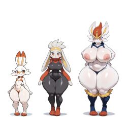 3girls adult adult_female ai_generated anthro anthro_female anthro_only bare_breasts belly_button big_breasts bikini bikini_bottom bikini_top bottom_heavy budding_breasts bunny_ears bunny_girl child_bearing_hips cinderace clothed clothed_female clothes clothing covered_navel cub female female_anthro female_only female_pokemon flat_chest fully_clothed fully_clothed_female furry furry_female furry_only gamefreak hands_on_hips huge_breasts huge_thighs long_sleeves navel nipples older_female orange_eyes pokemon pokemon_(species) raboot scorbunny shorter_female shortstack simple_background slim_waist tagme taller_female teenage_female teenage_girl teenager textless textless_version thick_thighs thong top_heavy white_background white_fur wide_hips young young_anthro young_female younger_female