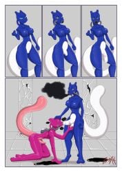 absurd_res anthro bondage bondage bound clothing comic costume drone duo encasement female generation_1_pokemon hi_res humanoid hypnosis latex legendary_pokemon male male/female male/male mask mewtwo mind_control nintendo pokemon pokemon_(species) suit suiting tendrils transformation transfurmations transfurs zdoah