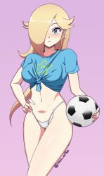 blonde_hair blue_eyes breasts female female_only fully_clothed looking_at_viewer maii_artss mario_(series) nintendo princess_rosalina revealing_clothes skimpy_clothes solo super_mario_galaxy tagme