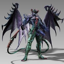 3d demon devil devil_(tekken) devil_kazuya edit full_body horns kazuya_mishima male male_only mmoboys mmoboys_(artist) monster penis photoshop solo standing tail tekken tekken_tag_tournament_2 wings