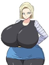 1girls android_18 blonde blonde_female blonde_hair blonde_hair_female blue_eyes blue_eyes_female cameltoe cleavage curvy dragon_ball erect_nipples female gigantic_breasts huge_areolae huge_ass momiji_(artist) puffy_nipples short_hair short_hair_female sketch thick_lips voluptuous wide_hips yellow_hair