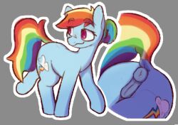 anus blue_body equid equine female friendship_is_magic genitals hasbro horse low_res mammal my_little_pony mythological_creature mythological_equine mythology new_pone pegasus pink_eyes pony pussy rainbow_dash_(mlp) solo wings