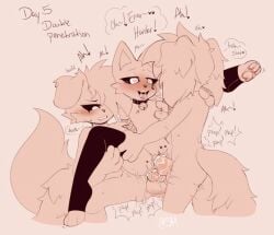 anthro anthro_on_anthro anthro_only critters_(poppy_playtime) double_penetration furry_only no_humans oc ocs poppy_playtime poppy_playtime_(chapter_3) sex smiling_critters sweetmilk001_(artist) tagme