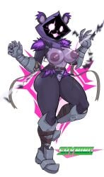 1girls animal_ears anthro areola areolae ass bare_breasts bear bear_ears big_ass big_breasts big_butt blush blush_lines breasts breasts_out embarrassed embarrassed_nude_female enf epic_games female female_focus female_only fortnite fortnite:_battle_royale full_body fur gauntlets hood humanoid naked nipples open_mouth purple_body purple_eyes purple_skin raven_team_leader ribbon ribbons scar shocked shocked_expression shyning_fingah simple_background solo standing standing_on_one_leg standing_position surprised surprised_expression sweat sweatdrop thick_ass thick_thighs wide_hips