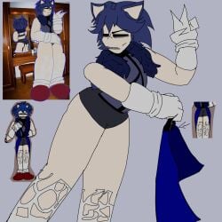 almost_naked annoyed annoyed_expression arched_back black_eyes black_sclera blue_hair boa_(clothing) digital_media_(artwork) ear ears_pointy exe_(revie) eyebags faker_(revie) fnf_mod gloves hedgehog humanization humanized male male_focus male_only no_pupils no_sex pale pale-skinned_male pillar_chase_2 png ripped_stockings sharp_claws sharp_teeth short_shorts sonic.exe_(series)