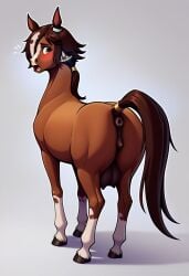 2024 ai_generated anus ass blush blush carnivalecloudmuncher crotchboobs embarrassed embarrassed_nude_female enf equid equine equine_anus equine_genitalia equine_pussy female female_only feral feralized furrification furry hair_over_one_eye horse looking_at_viewer looking_back mammal nude open_mouth pussy raised_tail rear_view self_upload solo solo_female standing tagme tail umamusume umamusume_pretty_derby vodka_(umamusume)