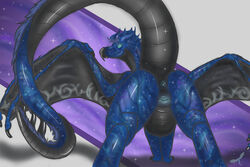 anthro anus ass black_scales blue_scales female in_heat invalid_tag nisi_diamondfire presenting pussy scales slit wings zephyrus139