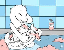 asriel_dreemurr ass balls bath blush bovid caprine contimplatininspiratio female furry goat hi_res holidays male mammal mother's_day nude toriel undertale video_games