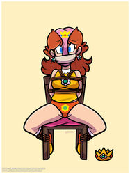 bondage bound female mario_(series) nintendo panties_on_face panties_on_head princess_daisy tied_up waltodile