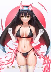 1girls bare_belly bare_chest bare_hips bare_midriff bare_navel bare_shoulders bare_skin bare_torso belly belly_button big_breasts bikini bikini_bottom bikini_top black_bikini black_bikini_bottom black_bikini_top black_hair black_hair_female black_string_bikini black_swimsuit black_swimwear breasts breasts_apart busty busty_female busty_girl busty_teen closed_mouth_smile collarbone curvaceous curvaceous_body curvaceous_female curvaceous_figure curvaceous_hips curvaceous_teen curvaceous_thighs curvy curvy_body curvy_female curvy_figure curvy_hips curvy_teen curvy_thighs digital digital_art digital_drawing digital_drawing_(artwork) digital_media digital_media_(artwork) elbow_gloves elbows enen_no_shouboutai exposed_belly exposed_chest exposed_hips exposed_midriff exposed_navel exposed_shoulders exposed_skin exposed_torso female female_focus female_only fingers fire fire_force flames gloves groin gui_li hair_between_eyes halterneck high_resolution highres hourglass_figure inframammary_fold inguinal_crease inguinal_ligament kotatsu_tamaki large_boobs large_breasts lean_figure legwear linea_alba lips long_hair looking_at_viewer midriff narrow_waist navel nun nun_hat nun_outfit orange_eyes orange_eyes_female plump_breasts shoulders side-tie_bikini simple_background slender_body slender_waist slim_waist smile smiley_face smiling smiling_at_viewer smirk solo standing stockings stomach string_bikini swimsuit swimwear teen_girl teenage_girl teenage_tits teenager thick_thighs thigh_gap thigh_highs thighhighs thighs twintails twintails_(hairstyle) upper_body white_background white_elbow_gloves white_gloves white_legwear white_pupils white_stockings white_thigh_highs white_thighhighs wide_hips wispy_bangs young_female young_woman