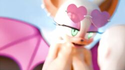 3d 3d_(artwork) 3d_animation animated anthro ass bald_male bat_girl bat_wings bent_over bottomless_male ear_piercing eyeshadow fangs female_on_top fishnet_armwear fishnet_legwear fishnets glasses glasses_on_head glowing_eyes green_eyes heart-shaped_glasses human human_on_anthro large_breasts longer_than_10_seconds longer_than_30_seconds longer_than_one_minute lying_on_stomach multiple_earrings nastytentaclee nipples nude nude_female outdoors piercing pink_eyeshadow pink_glasses rose_tinted_glasses rouge_the_bat rouge_the_bat_(nottanj) sega sex short_tail sonic_(series) sonic_team sonic_the_hedgehog_(series) sound sweat tagme tail video white_fur white_male