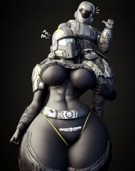 3d 3d_(artwork) abs athletic athletic_female big_breasts breasts carrying carrying_another carrying_partner clothed clothed_female clothed_male female female_focus giant_female giant_woman giantess helldiver_(helldivers) helldivers helldivers_2 hips large_boobs large_breasts male muscular muscular_female thick_thighs thighs toned toned_female wide_hips