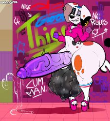 101_dalmatian_street 101_dalmatians 1futa alternate_version_available anthro anthrofied ass ass_bigger_than_head balls big_ass big_balls big_butt big_penis biting_lip bottom_heavy bottomless braces bubble_butt clothing curvaceous curvy curvy_figure da_vinci_(101_dalmatians) dalmatian disney domestic_dog dongitos ear_piercing english_text erect_nipples erect_nipples_under_clothes erection excessive_precum furry futa_only futanari heels high_heels huge_ass huge_balls huge_cock hyper_balls hyper_penis mostly_nude musk musk_clouds musky_balls pear_shaped penis piercing piercings precum public public_nudity slim_waist solo solo_futa steam sweat sweaty sweaty_balls tail text thick_thighs voluptuous voluptuous_futanari wide_hips