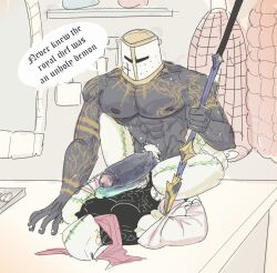 bara chef frottage frotting gay god_warriors muscular muscular_male nohomoexpress original_characters pubes pubes_exposed pubic_hair rubbing rubbing_penis rubbing_penis_on_penis veiny_penis warrior yaoi