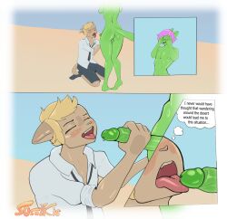 absurd_res cactus cactus_creature duo elemental_creature felid feline fellatio flora_fauna green_body hi_res male male/male mammal oral penile plant sex sosalkis