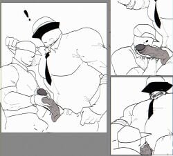 bara elliot_(forsaken) elliot_(work_at_a_pizza_place) erect_penis erection erection_under_clothes erection_under_clothing forsaken forsaken_(roblox) huge_cock looking_at_partner looking_down looking_down_at_another looking_down_at_partner mafioso_(forsaken) muscular muscular_male nohomoexpress pizza_boy pizza_delivery roblox roblox_game robloxian sucking_penis teasing_penis touching_penis unzipped_pants veiny_penis