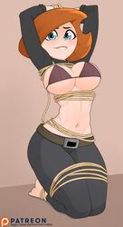 1girls ann_possible big_breasts bondage bra breasts disney female female_only kim_possible large_breasts looking_at_viewer rodjim solo