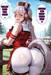 1boy 2d 2girls aesthetic ai_assisted ai_generated aisouls almost_naked animal_ears ass ass_focus attractive bare_shoulders big_ass big_breasts big_hips blush breasts caption captioned choker comic cute cute_expression cute_eyes cute_face dialogue dress english_text excited female gloves gold_ship_(umamusume) hair hat hi_res horse_ears horse_girl light-skinned_female light_skin long_hair narrow_waist outdoors patreon pink_eyes pov sexy_body sexy_pose smile smiling_at_viewer smirk smooth_skin smug standing stockings tagme tail testicles text thick_hips thick_thighs thighs umamusume umamusume_pretty_derby web_address white_hair white_skin