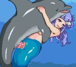 <3 animal animated asari_nanami bestiality blue_background blue_body blue_eyes blue_hair blush breasts cetacean cetacean_genitalia cetacean_penis dolphin duo female female_penetrated feral feral_on_humanoid feral_penetrating feral_penetrating_humanoid fish_tail gomadare_(310329) human_penetrated humanoid idolmaster idolmaster_cinderella_girls long_hair male/female male_penetrating male_penetrating_female mammal mermaid monster_girl nude open_mouth pixel_animation pixel_art purple_hair smile solo split_form tail underwater underwater_sex zoophilia