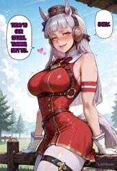 1boy 2d 2girls aesthetic ai_assisted ai_generated aisouls almost_naked animal_ears attractive bare_shoulders big_breasts big_hips blush breasts caption captioned choker comic cute cute_expression cute_eyes cute_face dialogue dress english_text excited female gloves gold_ship_(umamusume) hair hat hi_res horse_ears horse_girl light-skinned_female light_skin long_hair narrow_waist outdoors patreon pink_eyes pov sexy_body sexy_pose smile smiling_at_viewer smirk smooth_skin smug standing stockings tagme tail testicles text thick_hips thick_thighs thighs umamusume umamusume_pretty_derby web_address white_hair white_skin