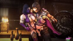 3d abs animated armband big_breasts breasts cum cum_inside face_mask fishnets gloves glowing_eyes heels huge_breasts large_breasts mask mileena mortal_kombat mortal_kombat_x navel ninja penis scorpion_(mortal_kombat) skimpy_clothes standing standing_on_one_leg standing_sex tarkatan unseen_male_face vagina vaginal_penetration watermark yellow_eyes