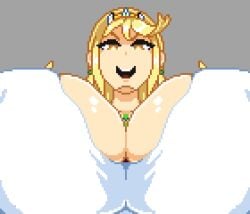 animated big_breasts blonde_hair breast_press countmoxi mischievous_smile mythra no_nut_november no_nut_sabotage pixel_animation pov temptation white_shirt wip xenoblade_(series) xenoblade_chronicles_2