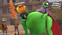 1girls anthro anthrofied ass belly belly_bulge breasts digestion fat female female_pred flora_fauna green_shadow_(pvz) peashooter_(pvz) plant plant_girl plant_humanoid plantie plants_vs._zombies popcap_games pred pussy solar_flare_(pvz) sunflower_(pvz) theshmittmuncher vore vore_belly zombie_(pvz)