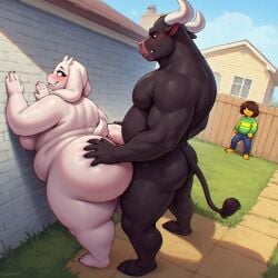 against_wall ai_generated ass backyard bbw belly big_ass black_body bottom_heavy breasts bull cheating_mother chubby curvaceous curvy_thighs deltarune dominant dominant_male embarrassed fat_ass female from_behind from_behind_position hand_on_ass hand_on_head huge_ass human interspecies kris_(deltarune) large_ass larger_male leaning_forward leaning_on_wall male massive_ass milf monster mother motherly_cuckold muscular muscular_arms muscular_male nature netorare ntr penetration plump sex thick_thighs toriel undertale venus_body voluptuous voluptuous_female voluptuous_milf watching_mom white_body wide_hips