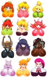 12girls 6+girls :3 alternate_breast_size animal_crossing anthro anthrofied areolae bell big_areola big_breasts big_nipples black_eyes blonde_hair blue_eyes blue_hair blush bowsette bowsette_(concept) breasts brown_hair bust canine cleavage clothed clothing collar crossover crown curvy dark-skinned_female dark_skin dress earrings erect_nipples erect_nipples_under_clothes eye_contact eyelashes feline female female_only furry genderswap green_eyes green_hair grin hat hex_maniac horn horns huge_breasts human imp_midna isabelle_(animal_crossing) jessie_(pokemon) kasumi_(pokemon) large_areolae large_nipples long_hair looking_at_viewer mad_mew_mew marina_(splatoon) mario_(series) mask matospectoru mew_mew_(undertale) mew_mew_kissy_cutie mewtwo midna new_super_mario_bros._u_deluxe nintendo nipples no_bra nude octoling orange_hair pink_hair pointy_ears pokemon pokemon_(species) pokemon_rgby pokemon_xy pokephilia ponytail presenting princess_daisy princess_peach puffy_nipples purple_eyes purple_hair red_eyes red_hair scalie see-through see-through_bra see-through_top shirt short_hair side_ponytail smile spikes splatoon splatoon_2 super_crown super_mario_bros. super_mario_odyssey suspenders tank_top teeth tentacle_hair the_legend_of_zelda topknot topless twilight_princess two-tone_skin undertale undertale_(series) white_background yellow_sclera