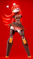 1girls 3d 3d_(artwork) arms_behind_back black_skirt female female_focus female_only front_view genitals glowing glowing_eyes heart heart_symbol hi_res high_resolution highres legs_apart long_hair looking_away mimi_sentry no_panties photo_background pleasure_face plump_labia puffy_pussy pussy pussy_exposed pussy_peek reaper21cry red_background red_eye red_hair robot robot_girl skirt smirking source_filmmaker source_filmmaker_(artwork) standing team_fortress_2 thick thick_thighs vertical_image viewed_from_below voluptuous voluptuous_female white_body yellow_eye