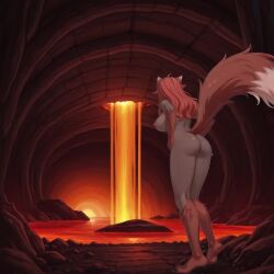 ai_generated ai_generated_background ai_generated_video andreas_ai animated anus ass asshole belly belly_button bending_forward big_breasts bouncing_breasts breasts brown_tail cave cavern closed_eyes closed_mouth explicit fit fit_female from_behind from_front_position fur fur_tuft furry_arms furry_legs hand_on_ass hand_on_hip happy hellhound kemonomimi large_breasts lava looking_at_viewer loop looping_animation monster_girl navel nipples nsfw open_eyes open_mouth orange_eyes orange_hair presenting pubic_hair pussy smug smug_face smug_grin spread_ass standing suggestive sweat sweatdrop tagme teeth tight_anus tight_pussy turning_around turning_head underground video waterfall white_tail wolf_ears wolf_girl wolf_tail