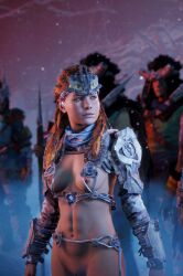1girls 3boys 3d aloy faith103 female game_screenshot horizon_zero_dawn mod solo